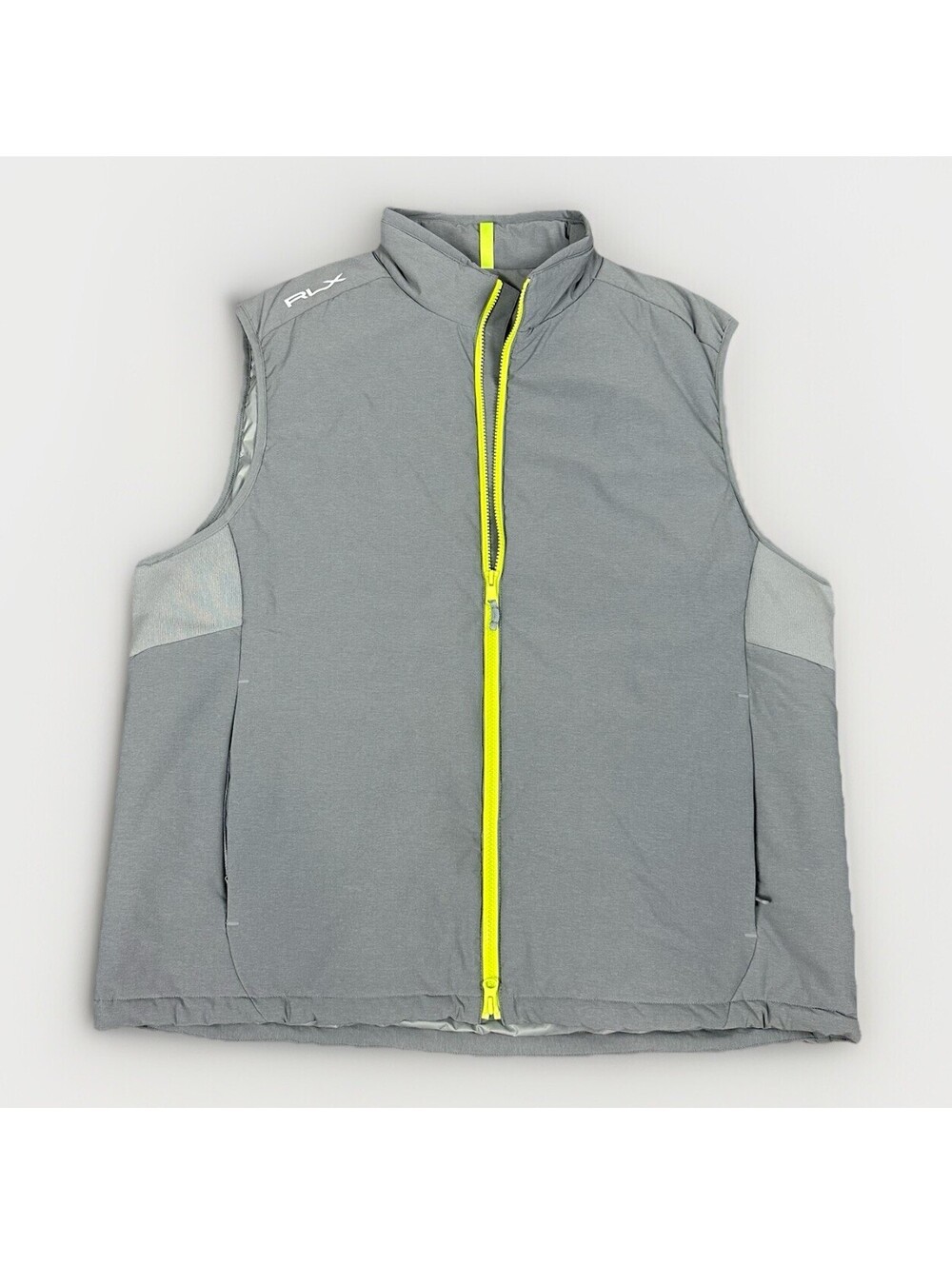 RLX Ralph Lauren Mens Water Repellent Sports Full Zip GREY Vest Jacket Sz Xl